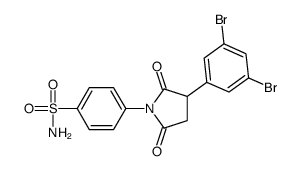 4-[3-(3,5-dibromophenyl)-2,5-dioxopyrrolidin-1-yl]benzenesulfonamide结构式