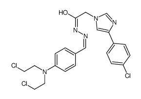 N-[(E)-[4-[bis(2-chloroethyl)amino]phenyl]methylideneamino]-2-[4-(4-chlorophenyl)imidazol-1-yl]acetamide Structure