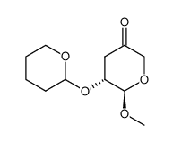 Methyl-3-desoxy-2-O-(tetrahydro-2-pyranyl)-β-D-glycero-pentopyranosid-4-ulose Structure