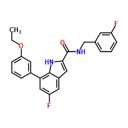 7-(3-Ethoxyphenyl)-5-fluoro-N-(3-fluorobenzyl)-1H-indole-2-carboxamide结构式