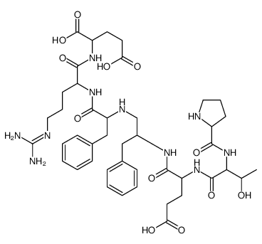 (2S)-2-[[(2S)-2-[[(2S)-2-[[(2S)-2-[[(2S)-4-carboxy-2-[[(2S,3R)-3-hydroxy-2-[[(2S)-pyrrolidine-2-carbonyl]amino]butanoyl]amino]butanoyl]amino]-3-phenylpropyl]amino]-3-phenylpropanoyl]amino]-5-(diaminomethylideneamino)pentanoyl]amino]pentanedioic acid Structure