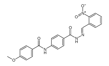 4-[(4-methoxybenzoyl)amino]-N-[(E)-(2-nitrophenyl)methylideneamino]benzamide结构式