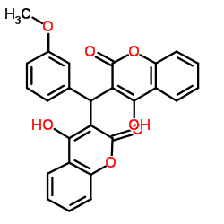 3,3'-[(3-Methoxyphenyl)methylene]bis(4-hydroxy-2H-chromen-2-one)结构式