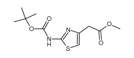 methyl 2-(2-(tert-butoxycarbonylamino)thiazol-4-yl)acetate结构式