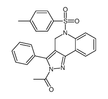 1-[5-(4-methylphenyl)sulfonyl-3-phenyl-4H-pyrazolo[4,3-c]quinolin-2-yl]ethanone Structure