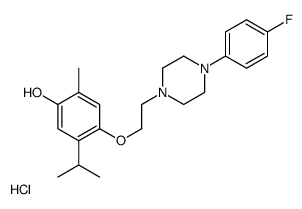 4-[2-[4-(4-fluorophenyl)piperazin-1-yl]ethoxy]-2-methyl-5-propan-2-ylphenol,hydrochloride Structure