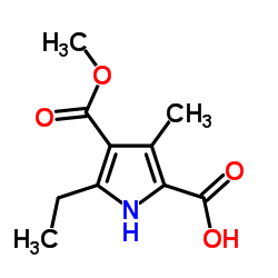 5-Ethyl-4-(methoxycarbonyl)-3-methyl-1H-pyrrole-2-carboxylic acid结构式