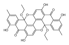 4b,12b-Diethoxy-4b,12b-dihydro-1,7,9,15-tetrahydroxy-3,11-dimethyldibenzo[a,j]-peri-xanthenoxanthene-8,16-dione结构式