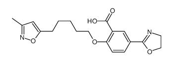 5-(4,5-dihydro-1,3-oxazol-2-yl)-2-[5-(3-methyl-1,2-oxazol-5-yl)pentoxy]benzoic acid结构式