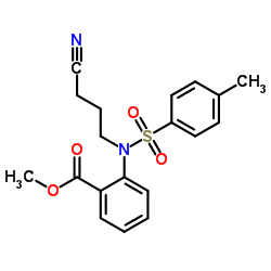 Benzoic acid, 2-​[(3-​cyanopropyl)​[(4-​methylphenyl)​sulfonyl]​amino]​-​, methyl ester Structure