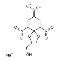 sodium 1-methoxy-1-(β-hydroxyethoxy)-2,4,6-trinitro-2,5-cyclohexadienide Structure