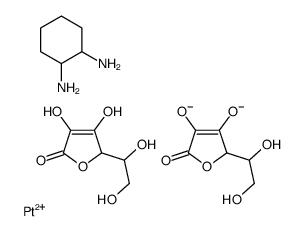 cyclohexane-1,2-diamine,2-(1,2-dihydroxyethyl)-3-hydroxy-5-oxo-2H-furan-4-olate,platinum(2+)结构式