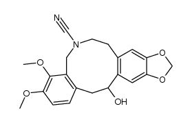 14-hydroxy-3,4-dimethoxy-5,6,7,8,14,15-hexahydrobenzo[e][1,3]dioxolo[4,5-k][3]benzazecine-6-carbonitrile Structure