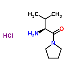 (S)-2-氨基-3-甲基-1-(吡咯烷-1-基)丁烷-1-酮盐酸结构式