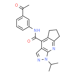 N-(3-acetylphenyl)-1-(propan-2-yl)-1,5,6,7-tetrahydrocyclopenta[b]pyrazolo[4,3-e]pyridine-4-carboxamide结构式