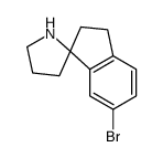 Spiro[1H-indene-1,2'-pyrrolidine], 6-bromo-2,3-dihydro- Structure