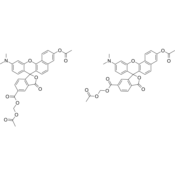 5(6)-羧基SNARF-1,乙酰甲酯, 乙酸酯结构式