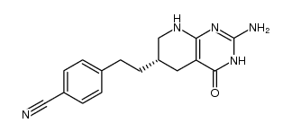 (S)-4-[2-(2-Amino-1,4,5,6,7,8-hexahydro-4-oxopyrido[2,3-d]pyrimidin-6-yl)ethyl]benzonitrile结构式