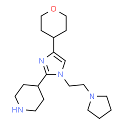 4-(1-(2-(pyrrolidin-1-yl)ethyl)-4-(tetrahydro-2H-pyran-4-yl)-1H-imidazol-2-yl)piperidine结构式