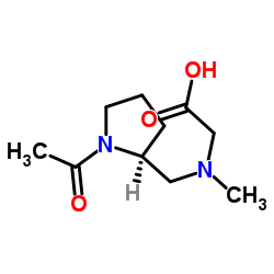 N-{[(2S)-1-Acetyl-2-pyrrolidinyl]methyl}-N-methylglycine结构式