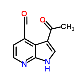 3-Acetyl-1H-pyrrolo[2,3-b]pyridine-4-carbaldehyde结构式