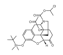 N-(1-chloroethoxycarbonyl)-3-(tbutyldimethylsilyl)-14-acetylnoroxymorphone Structure