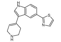 2-[3-(1,2,3,6-tetrahydropyridin-4-yl)-1H-indol-5-yl]-1,3-thiazole结构式