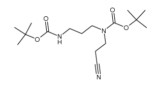 (3-tert-butoxycarbonylaminobutyl)-(2-cyanoethyl)carbamic acid tert-butyl ester结构式