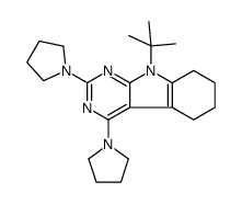 9-tert-butyl-2,4-dipyrrolidin-1-yl-5,6,7,8-tetrahydropyrimido[4,5-b]indole结构式