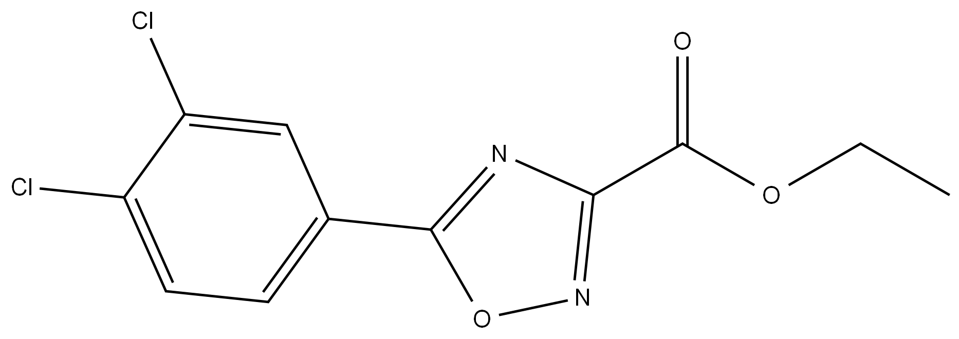 Ethyl 5-(3,4-dichlorophenyl)-[1,2,4]oxadiazole-3-carboxylate结构式