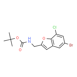 tert-Butyl((5-bromo-7-chlorobenzofuran-2-yl)methyl)carbamate Structure