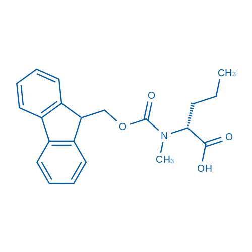 (R)-2-((((9H-Fluoren-9-yl)methoxy)carbonyl)(methyl)amino)pentanoic acid structure