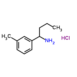 1-(3-Methylphenyl)-1-butanamine hydrochloride (1:1) Structure