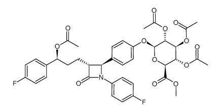 3-O-Acetyl Ezetimibe 2,3,4-Tri-O-acetyl--D-glucuronide Methyl Ester Structure