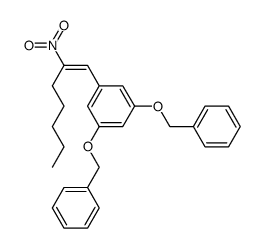 1-(3',5'-dibenzyloxyphenyl)-2-nitrohept-1-ene结构式