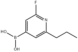 2-Fluoro-6-(n-propyl)pyridine-4-boronic acid结构式