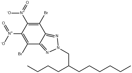 4,7-dibromo-2-(2-butyloctyl)-5,6-dinitro-2H-benzo[d][1,2,3]triazole structure