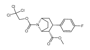 N-(2,2,2-trichloroethylcarbamoyl)-2β-carbomethoxy-3β-(4'-fluorophenyl)nortropane结构式