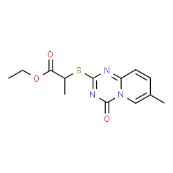 Ethyl 2-[(7-methyl-4-oxo-4H-pyrido[1,2-a][1,3,5]triazin-2-yl)sulfanyl]propanoate结构式