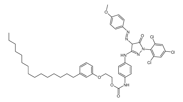 2-(3-pentadecylphenoxy)ethyl [4-[[4,5-dihydro-4-[(4-methoxyphenyl)azo]-5-oxo-1-(2,4,6-trichlorophenyl)-1H-pyrazol-3-yl]amino]phenyl]carbamate结构式