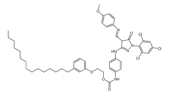 2-(3-pentadecylphenoxy)ethyl [4-[[4,5-dihydro-4-[(4-methoxyphenyl)azo]-5-oxo-1-(2,4,6-trichlorophenyl)-1H-pyrazol-3-yl]amino]phenyl]carbamate structure