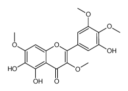 5,6-Dihydroxy-2-(3-hydroxy-4,5-dimethoxyphenyl)-3,7-dimethoxy-4H-1-benzopyran-4-one结构式