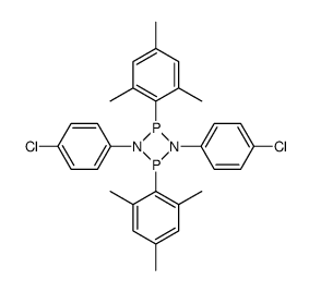 1,3-Bis-(4-chloro-phenyl)-2,4-bis-(2,4,6-trimethyl-phenyl)-[1,3,2,4]diazadiphosphetidine Structure