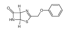 (1R)-3-phenoxymethyl-(1rH,5cH)-4-thia-2,6-diaza-bicyclo[3.2.0]hept-2-en-7-one Structure