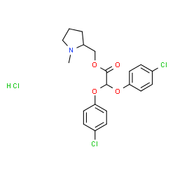 (+)-(1-methylpyrrolidin-2-yl)methyl bis(4-chlorophenoxy)acetate hydrochloride结构式