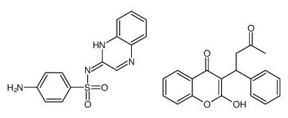 4-amino-N-quinoxalin-2-ylbenzenesulfonamide,4-hydroxy-3-(3-oxo-1-phenylbutyl)chromen-2-one结构式