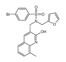 4-bromo-N-(furan-2-ylmethyl)-N-[(8-methyl-2-oxo-1H-quinolin-3-yl)methyl]benzenesulfonamide Structure