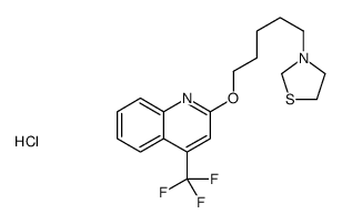 3-[5-[4-(trifluoromethyl)quinolin-2-yl]oxypentyl]-1,3-thiazolidine,hydrochloride Structure