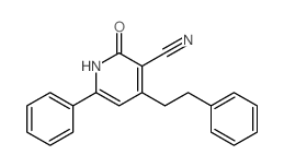 3-Pyridinecarbonitrile,1,2-dihydro-2-oxo-6-phenyl-4-(2-phenylethyl)-结构式