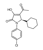 (5R)-4-乙酰基-1-(4-氯苯基)-5-环己基-1,5-二氢-3-羟基-2H-吡咯-2-酮结构式